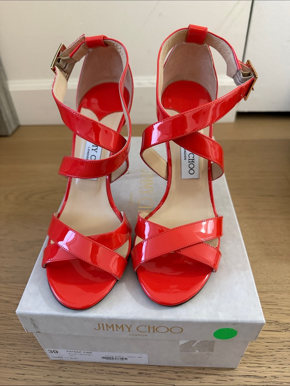 Jimmy Choo Patent Leather Crisscross High Heels
